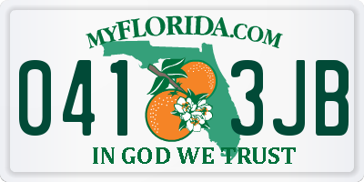 FL license plate 0413JB
