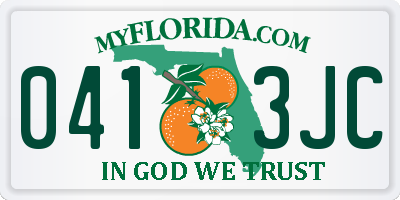 FL license plate 0413JC