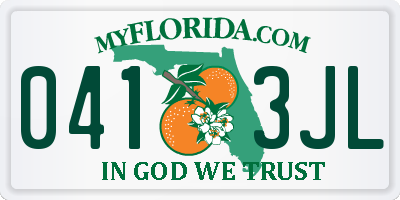 FL license plate 0413JL