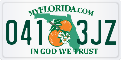 FL license plate 0413JZ
