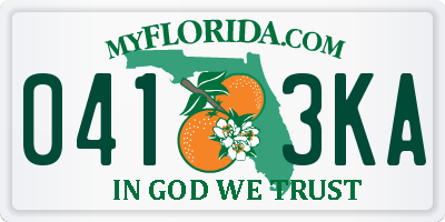 FL license plate 0413KA