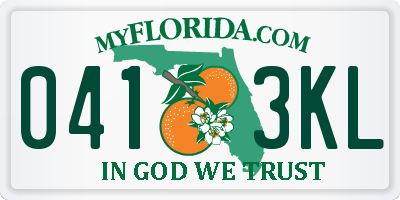 FL license plate 0413KL