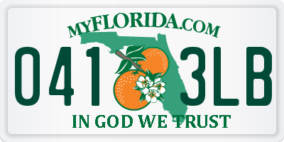 FL license plate 0413LB