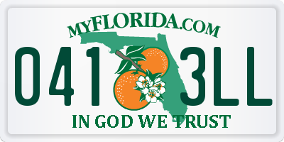 FL license plate 0413LL