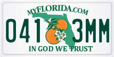 FL license plate 0413MM