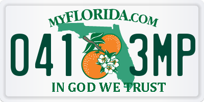 FL license plate 0413MP