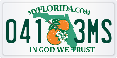 FL license plate 0413MS
