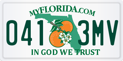 FL license plate 0413MV