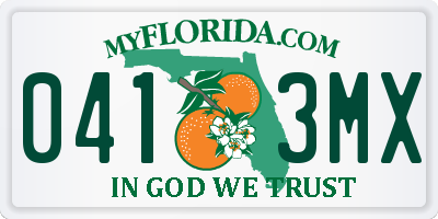FL license plate 0413MX