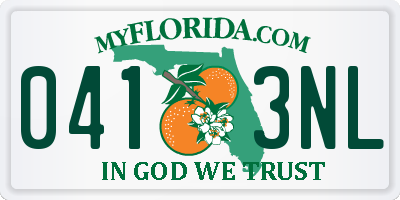 FL license plate 0413NL