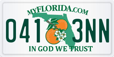 FL license plate 0413NN