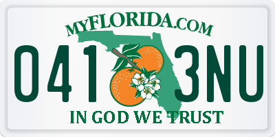 FL license plate 0413NU