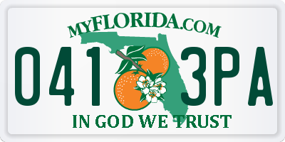 FL license plate 0413PA