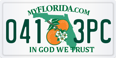 FL license plate 0413PC