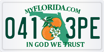 FL license plate 0413PE