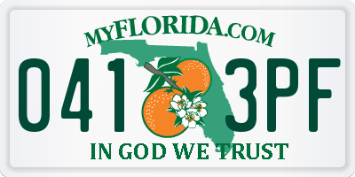 FL license plate 0413PF