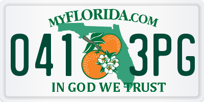 FL license plate 0413PG
