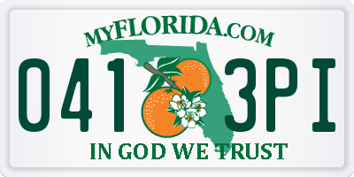 FL license plate 0413PI