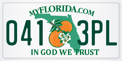 FL license plate 0413PL