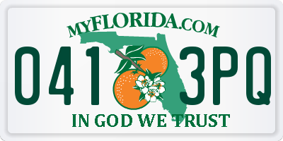 FL license plate 0413PQ