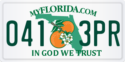FL license plate 0413PR