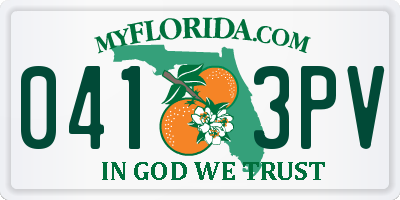 FL license plate 0413PV