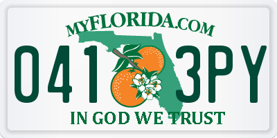 FL license plate 0413PY