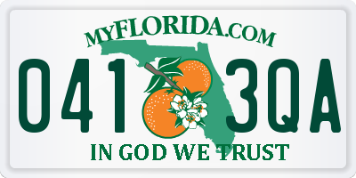 FL license plate 0413QA