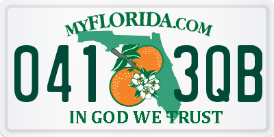 FL license plate 0413QB