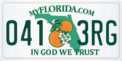 FL license plate 0413RG