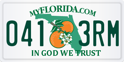 FL license plate 0413RM