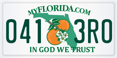 FL license plate 0413RO