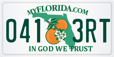 FL license plate 0413RT