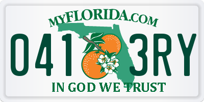 FL license plate 0413RY