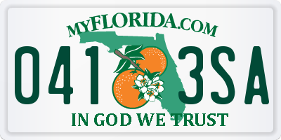 FL license plate 0413SA