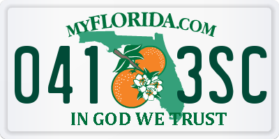 FL license plate 0413SC