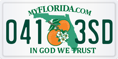 FL license plate 0413SD