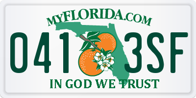 FL license plate 0413SF