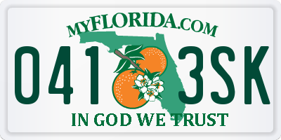 FL license plate 0413SK