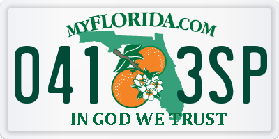 FL license plate 0413SP
