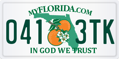 FL license plate 0413TK