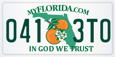 FL license plate 0413TO