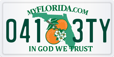 FL license plate 0413TY