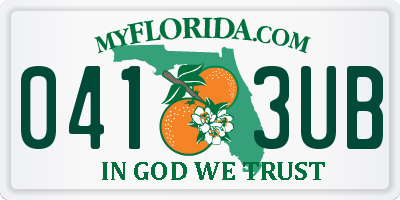 FL license plate 0413UB
