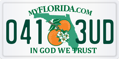 FL license plate 0413UD