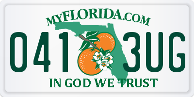 FL license plate 0413UG