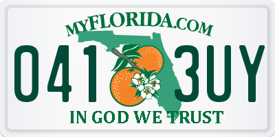 FL license plate 0413UY