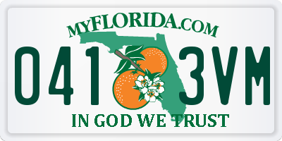 FL license plate 0413VM