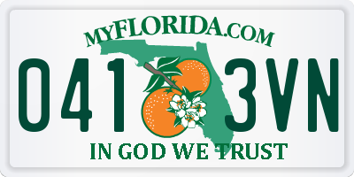 FL license plate 0413VN