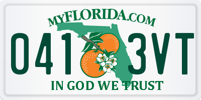 FL license plate 0413VT